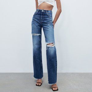RIPPED WIDE LEG JEANS  HI RISE - WIDE LEG - FULL LENGTH